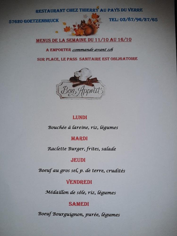 Chez Thierry Au Pays du Verre - Menu Image 3